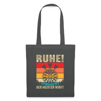 Ruhe der Meister wirft Dart Sprüche Dartspieler - Stoffbeutel - Graphite - Vorne