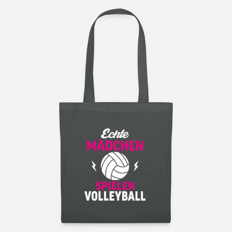 Echte Mädchen Spielen Volleyball - Stoffbeutel - Graphite
