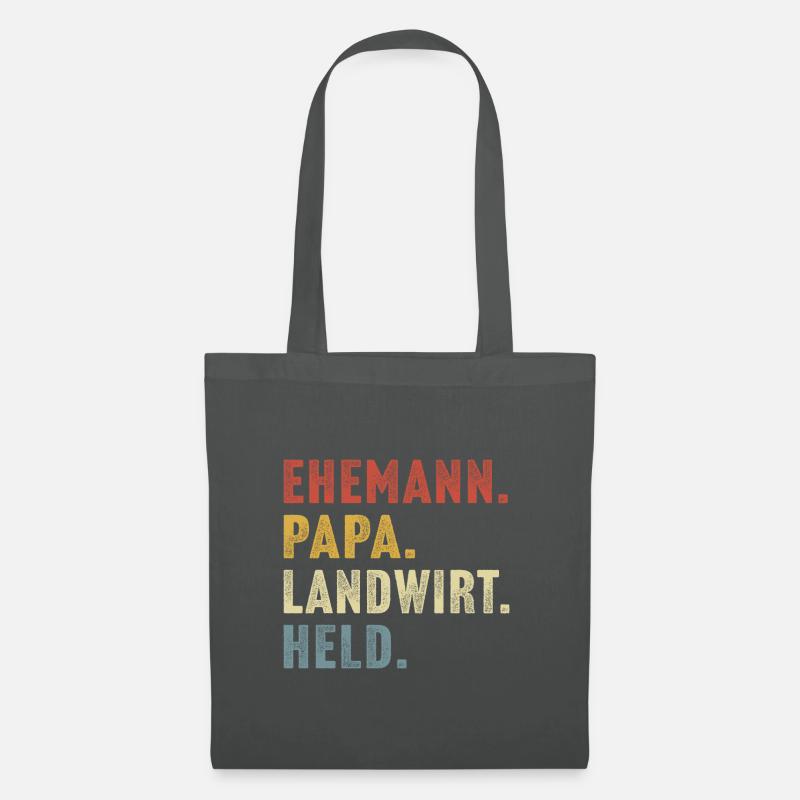 ehemann papa Landwirt held - Stoffbeutel - Graphite