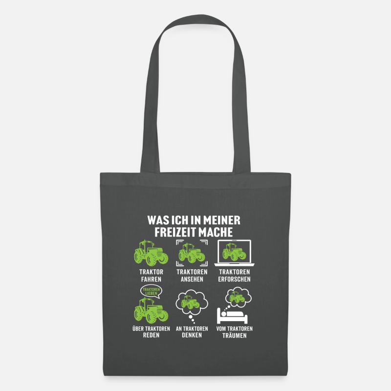 Was ich in meiner freizeit mache traktor trecker - Stoffbeutel - Graphite
