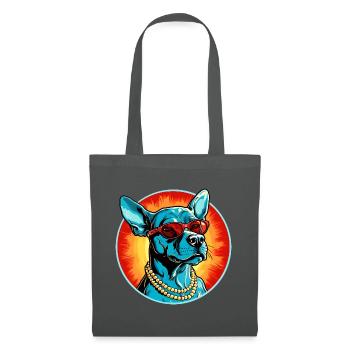 Blue dog with sunglasses - Tote Bag - graphite grey - Front