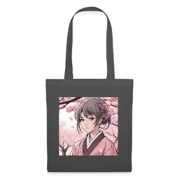Female Character Universe Manga Kawaii Flowers - Tote Bag - graphite grey - Front