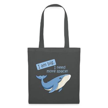 Baleine bleue grosse baleine dans la bande dessinée d'illustration de l'océan - Sac en tissu - gris graphite - Devant