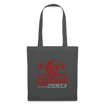 Feuerwehr Feuerwehrmann 2003 Geboren Geburtstag - Stoffbeutel - Graphite - Vorne