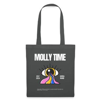 Molly Time Open-Mind Festival Rave Trippy Techno - Stoffbeutel - Graphite - Vorne