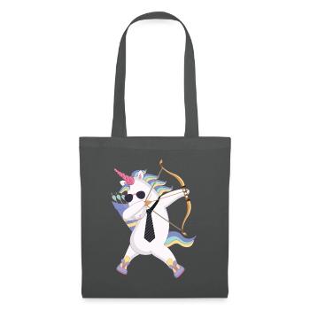 Dabbing unicorn with bow and arrow gift - Tote Bag - graphite grey - Front