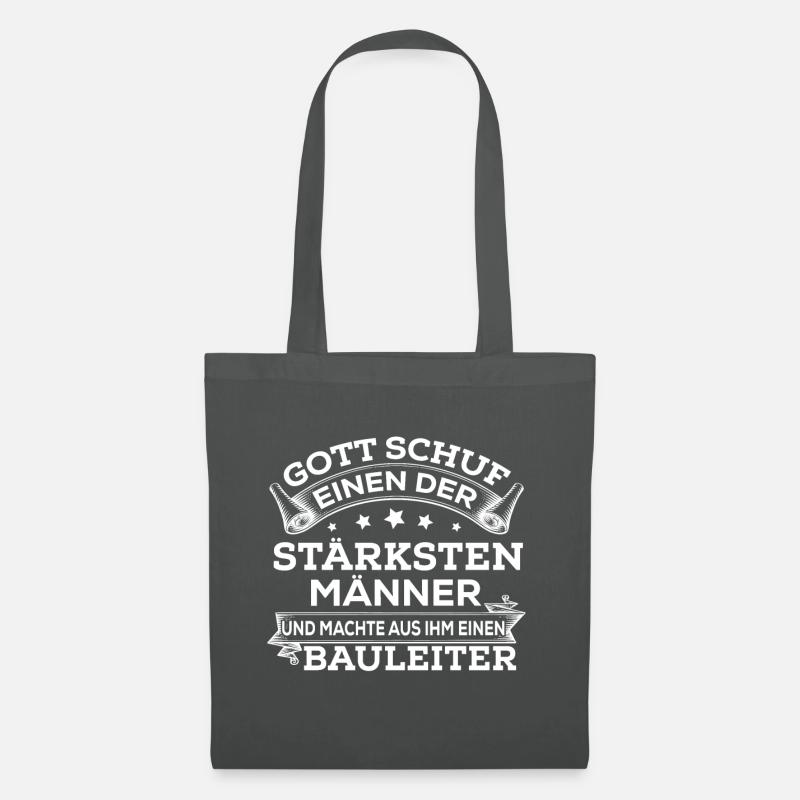 Bauleiter Arbeit Handwerker Motiv-Sprüche Geschenk - Stoffbeutel - Graphite
