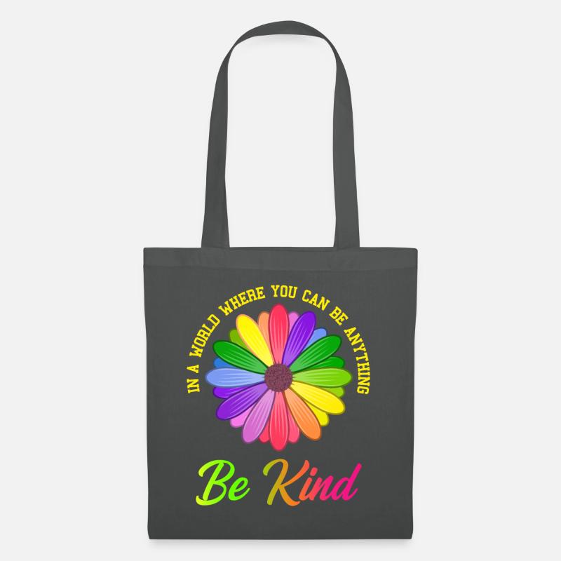 Be Anything Be Kind Blume Geschenk - Stoffbeutel - Graphite