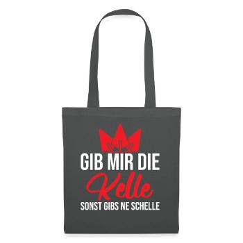 Gib mir die Kelle sonst gibs ne Schelle - Stoffbeutel - Graphite - Vorne