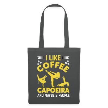 Ich mag Kaffee Capoeira und vielleicht 3 Personen - Stoffbeutel - Graphite - Vorne