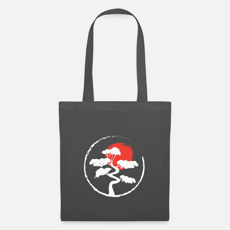 Enso Cirle Bonsai Tree Japanisches Zen-Geschenk - Stoffbeutel - Graphite