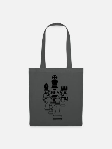 Schachlogo - Stoffbeutel - Graphite