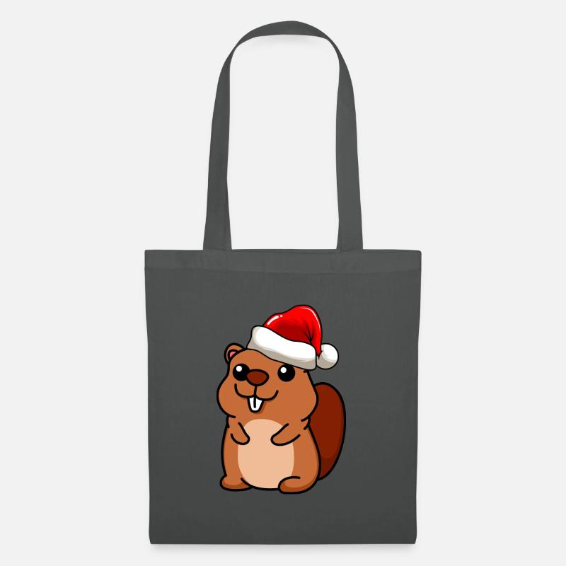 Biber Comic Weihnachten - Stoffbeutel - Graphite