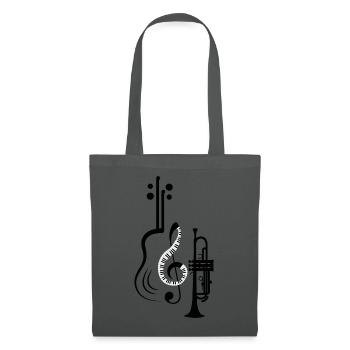 Musiknoten Musik Musiker Notenschlüssel Noten - Stoffbeutel - Graphite - Vorne