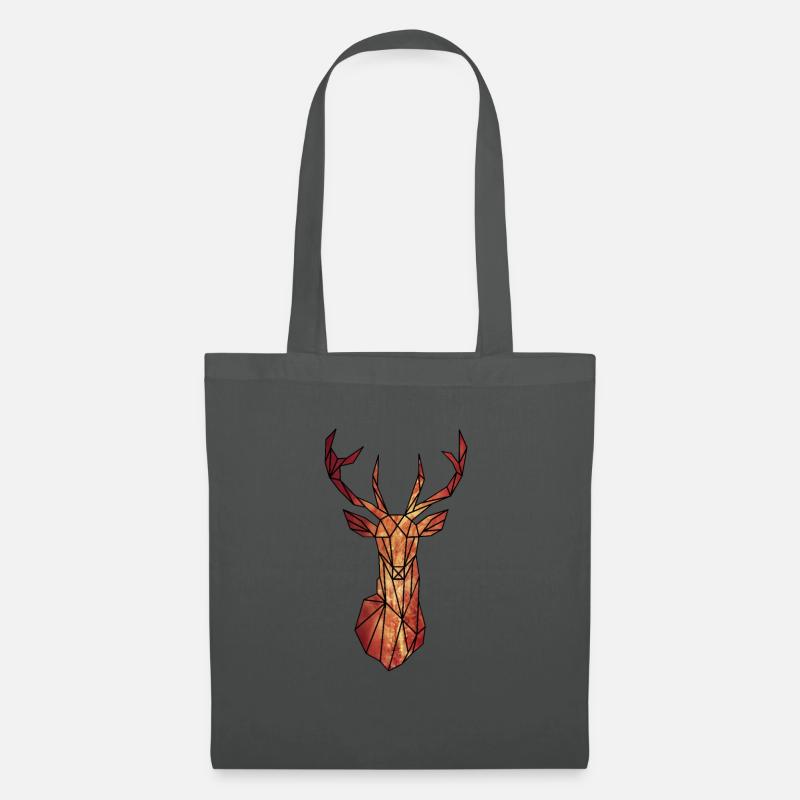 Roter Hirsch - Stoffbeutel - Graphite