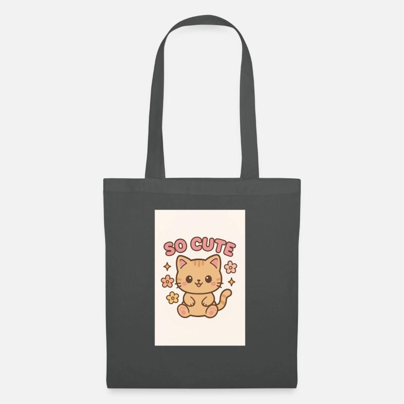 So cute kitty design - Stoffbeutel - Graphite