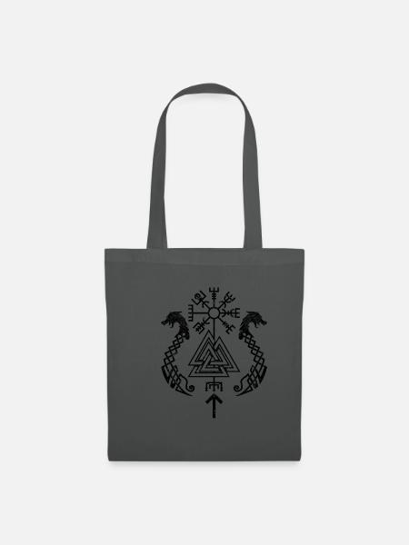 Wikinger Kunst - Germanisch, Runen, Valhalla - Stoffbeutel - Graphite