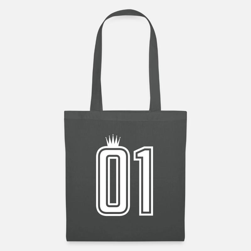01 eins krone 1 nummer - Stoffbeutel - Graphite