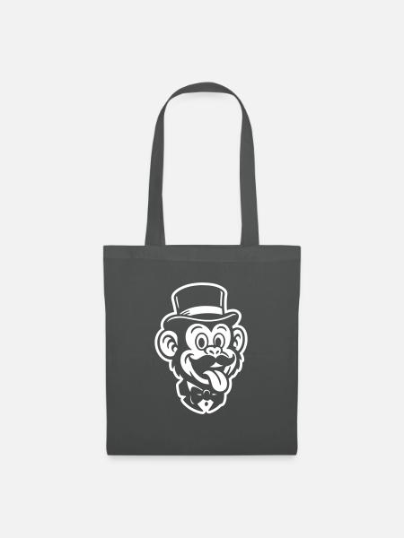 Affe Gentleman Comic - Stoffbeutel - Graphite