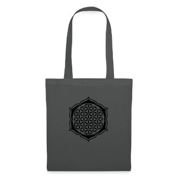 Fleur de la vie - timbre - Lotus - Sac en tissu - gris graphite - Devant