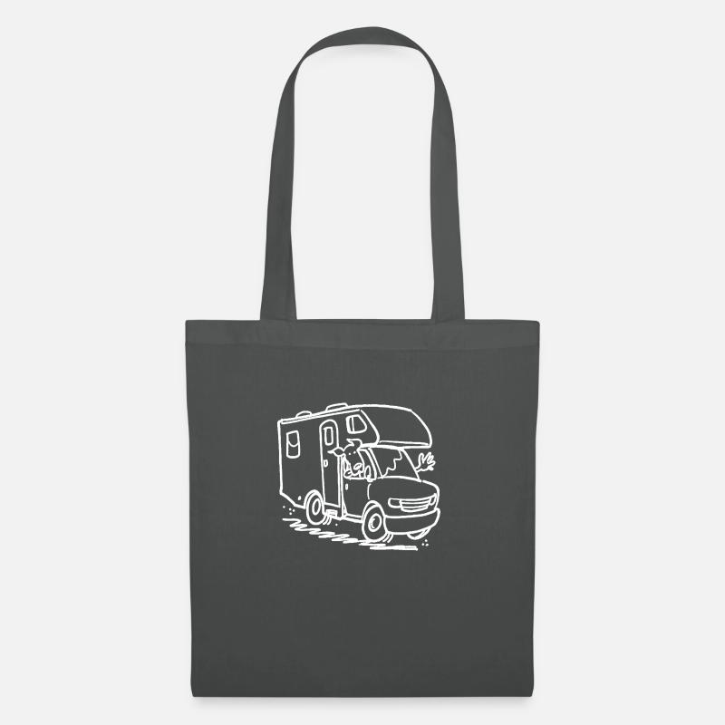 Wohnwagen mit hund - Stoffbeutel - Graphite
