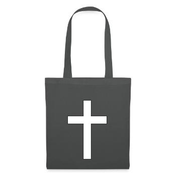 Kreuz Christentum - Stoffbeutel - Graphite - Vorne