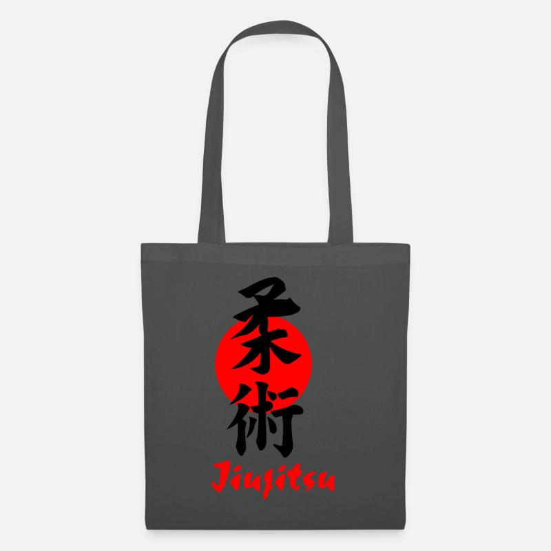 Jiujitsu Logo oder Emblem Kanji schwarz - Stoffbeutel - Graphite