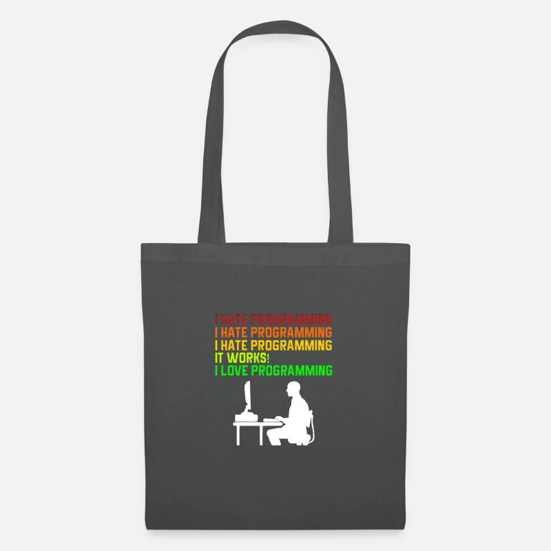 I hate programming - Stoffbeutel - Graphite