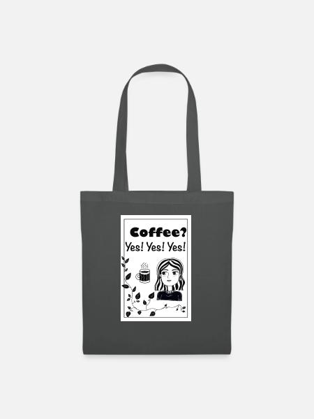 Kaffee bitte - Stoffbeutel - Graphite