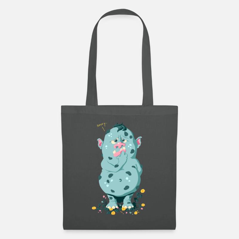 Troll im Blumenbeet Sorry - Stoffbeutel - Graphite