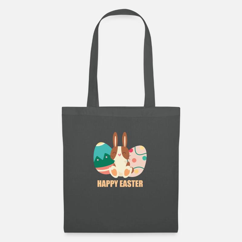Ostern Geschenk Happy Easter - Stoffbeutel - Graphite