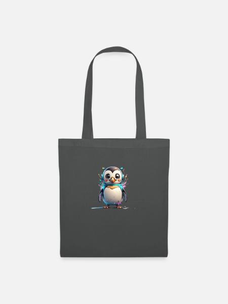 Roboter Pinguin - Stoffbeutel - Graphite