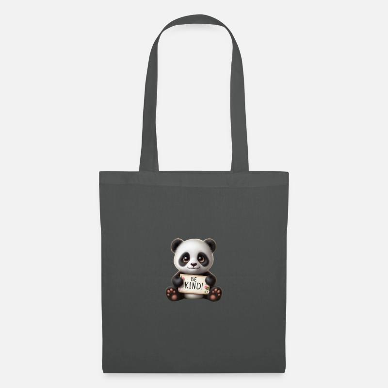 Panda - Be Kind! - Stoffbeutel - Graphite