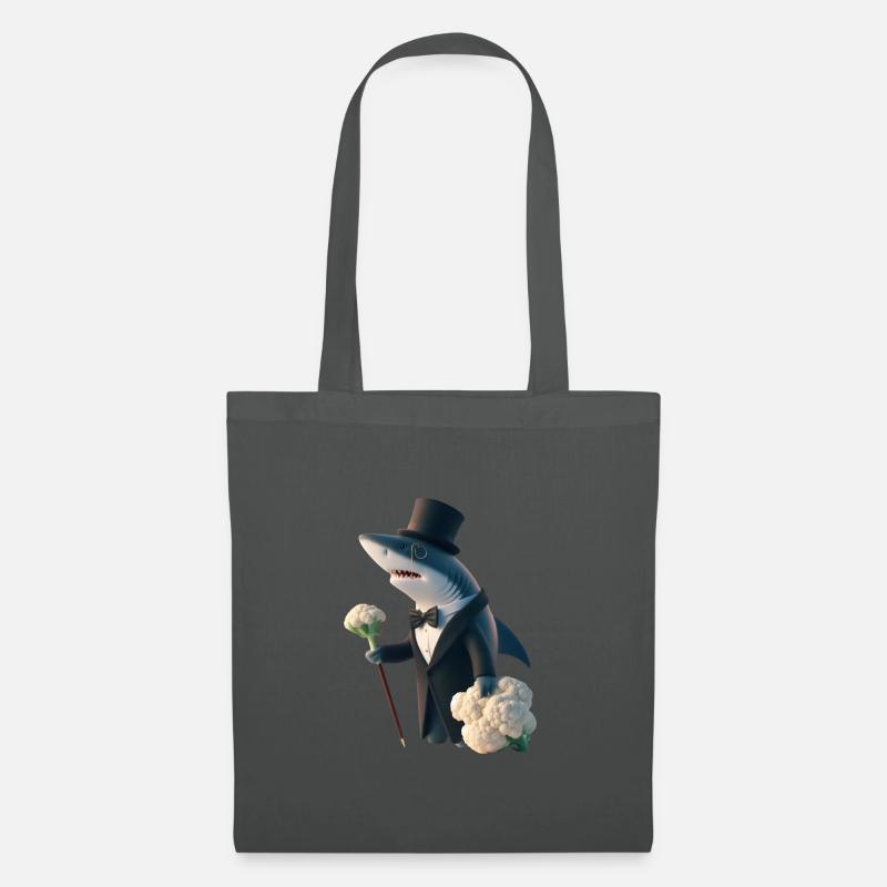 Mr. Shark der Blumenkohl - Stoffbeutel - Graphite