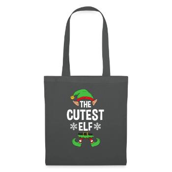 Group Matching Family Christmas Gift Elf - Stoffbeutel - Graphite - Vorne