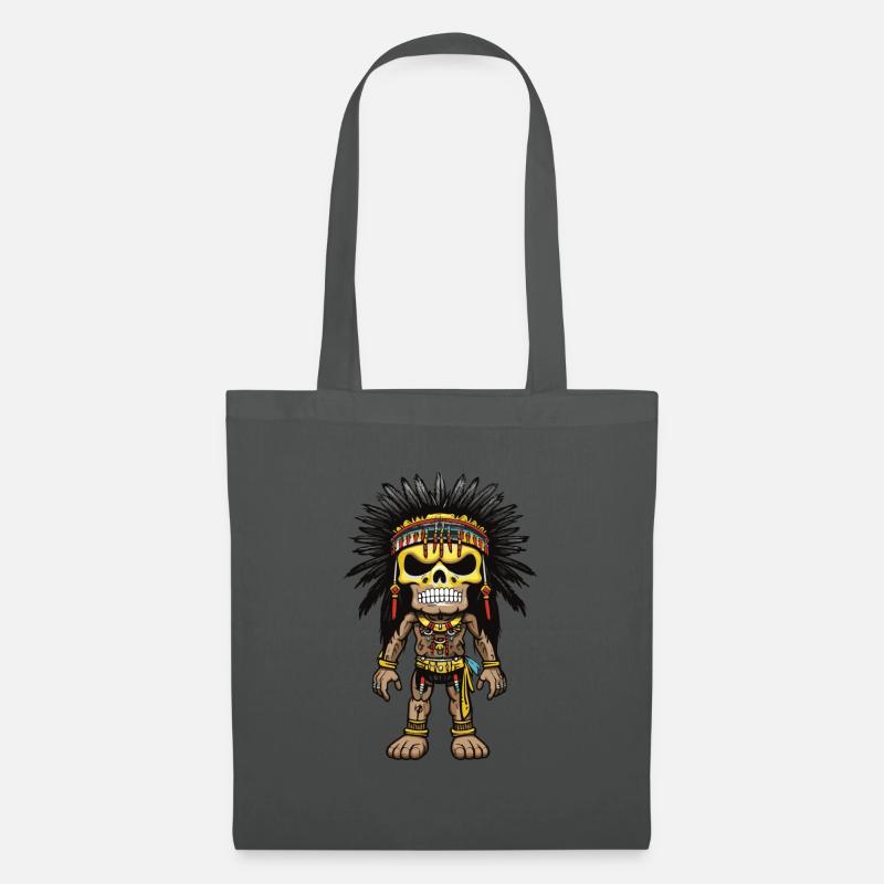 Apache Indianer Skelett - Stoffbeutel - Graphite