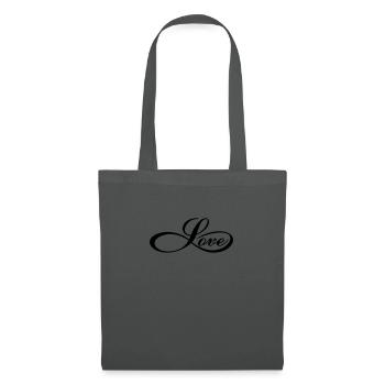 Infinity love forever unendliche Liebe Zeichen - Stoffbeutel - Graphite - Vorne