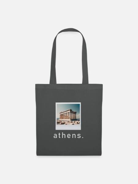 Akropolis Athen Retro Foto - Stoffbeutel - Graphite