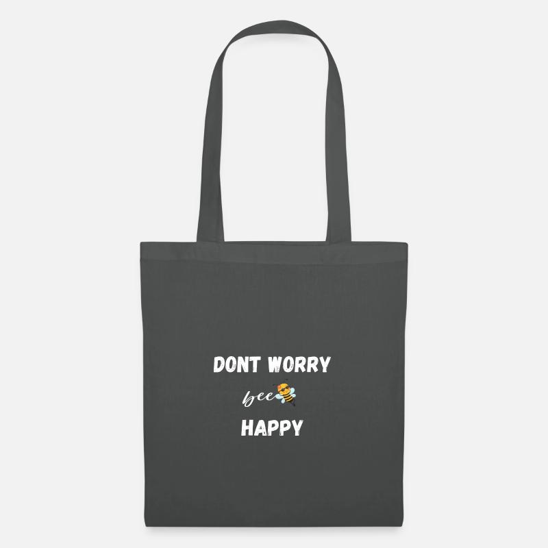 Don't worry bee happy - Stoffbeutel - Graphite