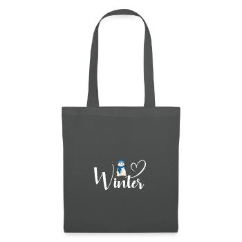 J’aime l’hiver, la neige, le froid et le bonhomme de neige - Sac en tissu - gris graphite - Devant
