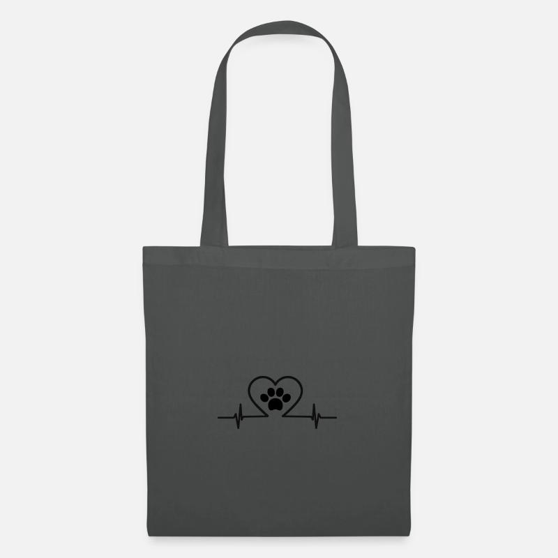 Herzfrequenz Pfote - Stoffbeutel - Graphite