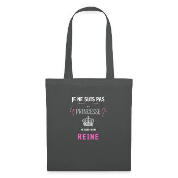 Princesse reine humour - Sac en tissu - gris graphite - Devant