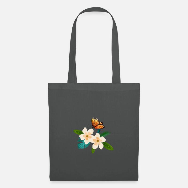 Frangipani Tempelbaum Plumeria Frangipani Blume - Stoffbeutel - Graphite