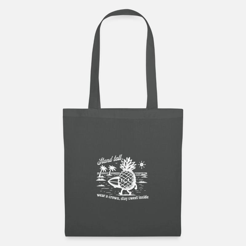 Ananas Surfer - Stoffbeutel - Graphite