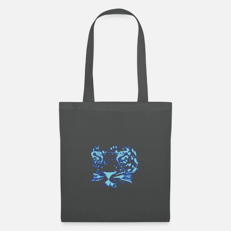 leopard, katze, wildkatze, graffiti, malerei,blau - Stoffbeutel - Graphite