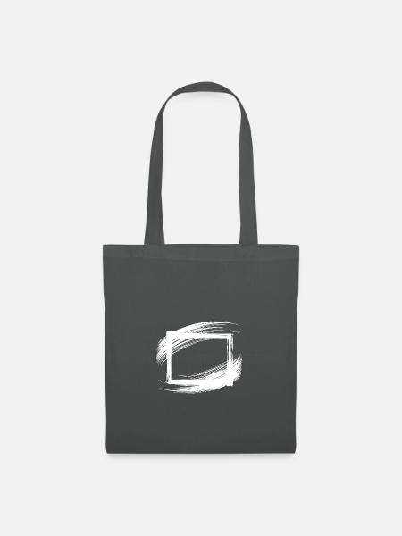 Pinselstrich Rahmen weiß - Stoffbeutel - Graphite