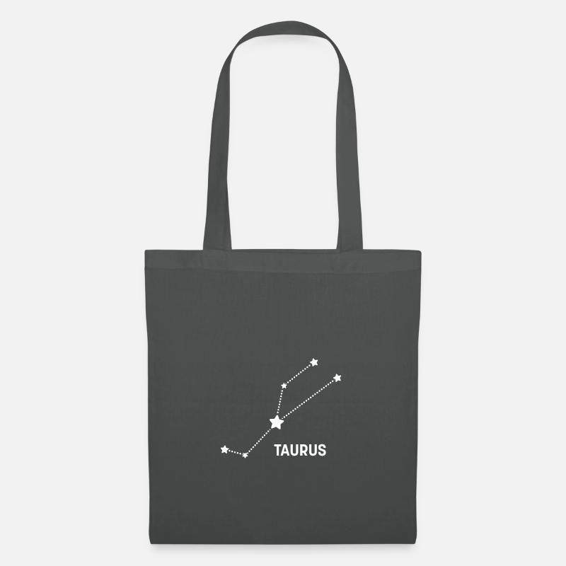 Sternzeichen Zodiac - Taurus, Stier, Sternbild - Stoffbeutel - Graphite