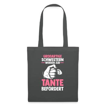 Patinntante Patin Schwester Tante - Stoffbeutel - Graphite - Vorne