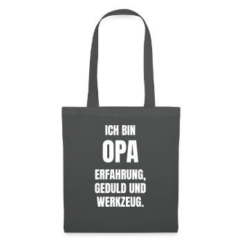 Ich bin Opa. Erfahrung, Geduld und Werkzeug. - Stoffbeutel - Graphite - Vorne