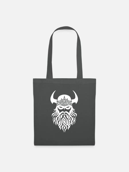 Wikinger Helm Krieger Valhalla - Stoffbeutel - Graphite